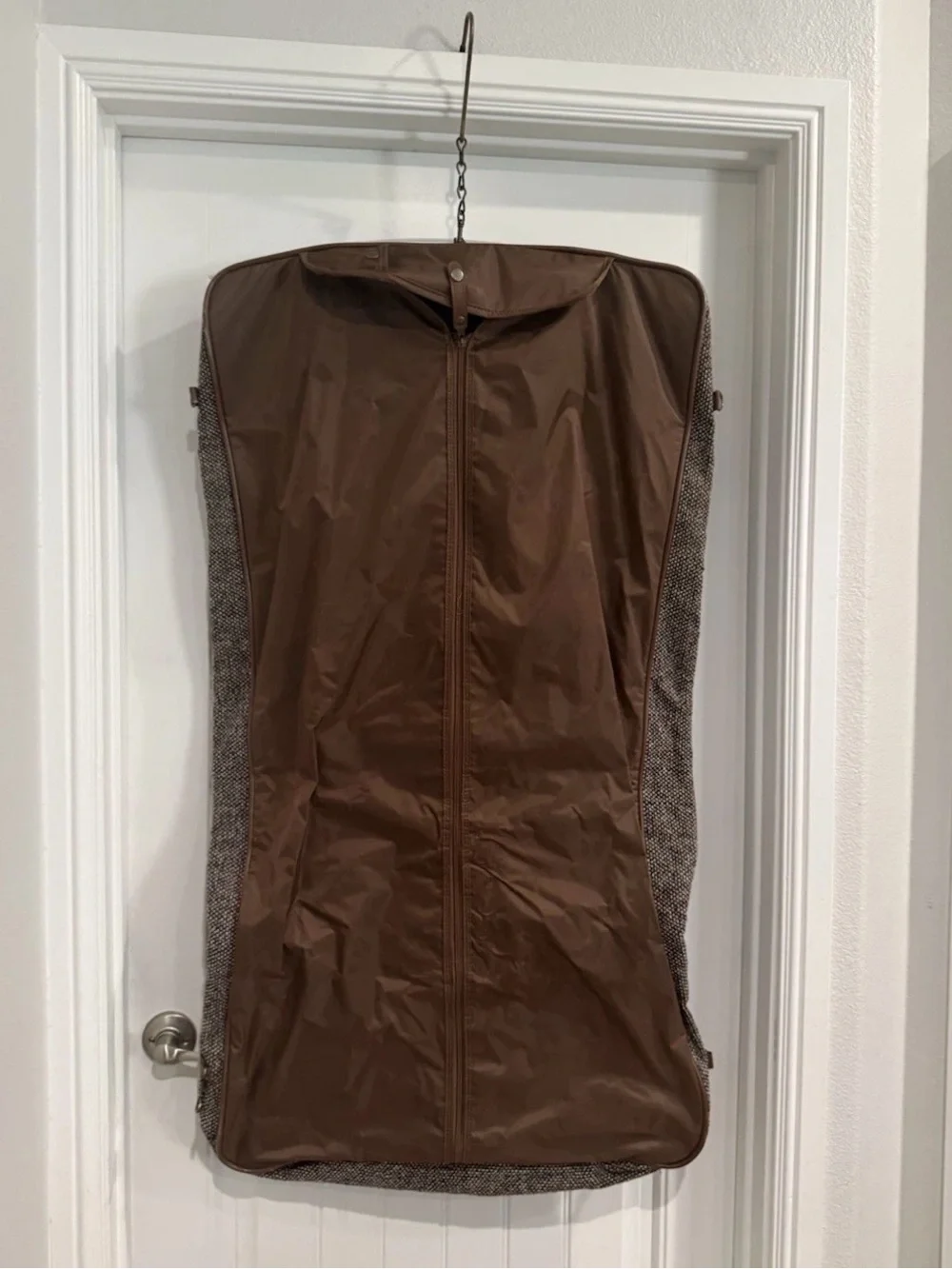 Vintage American Flyer Garment Bag Tweed Suit Carrier Travel Luggage Folding